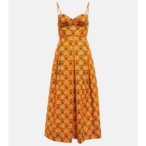 AGUA BY AGUA BENDITA Mambo cotton poplin midi dress